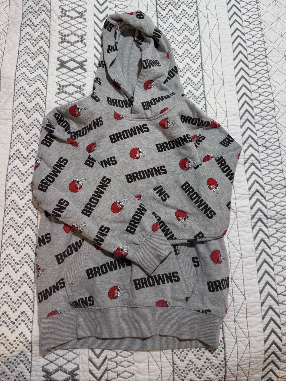 NFL Grey and Brown Team Apparel Hoodie with Orange Accents